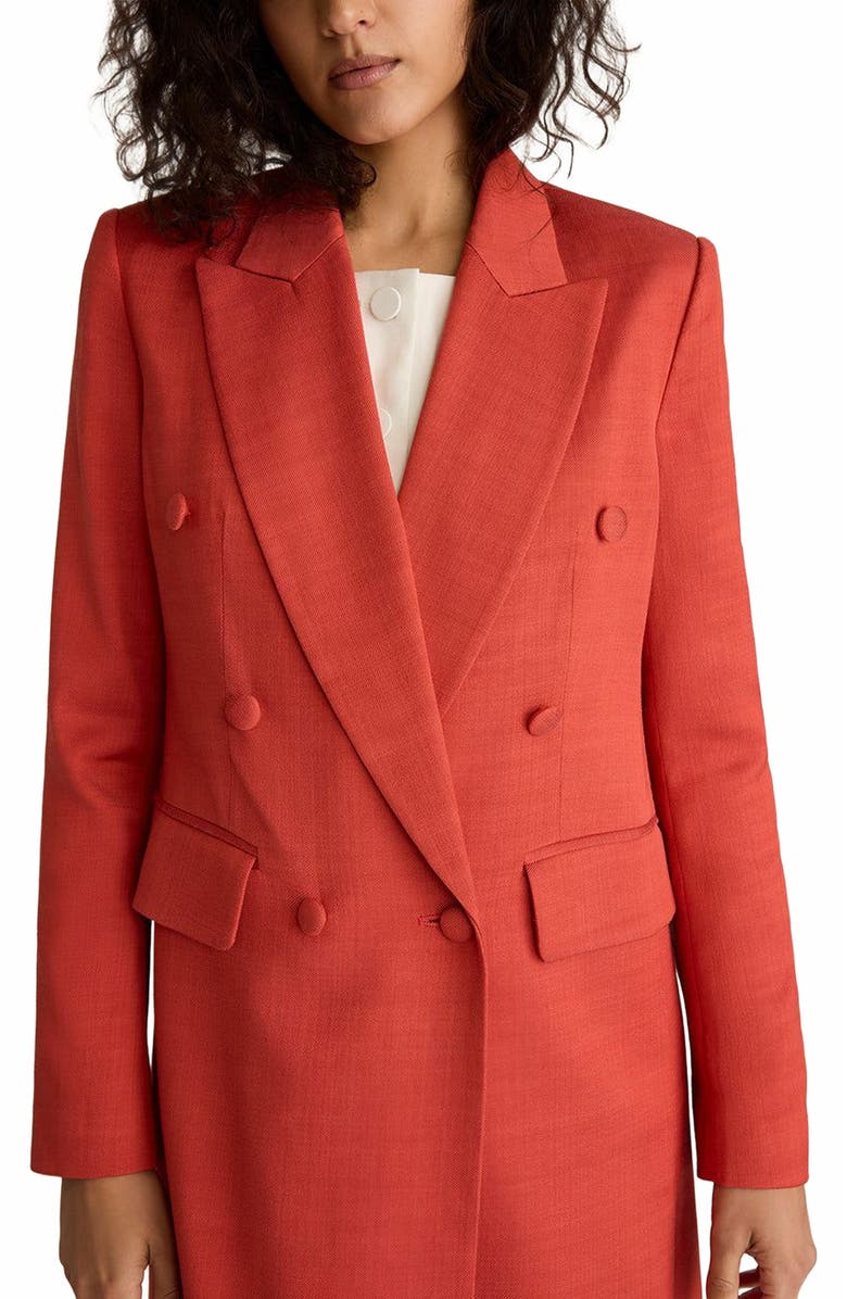 Rebecca Taylor Viscose Slub Blazer Coat, Alternate, color, Apricot