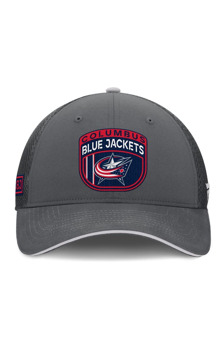 FANATICS Men's Fanatics Gray Columbus Blue Jackets Authentic Pro Home Ice Trucker Adjustable Hat, Alternate, color, 