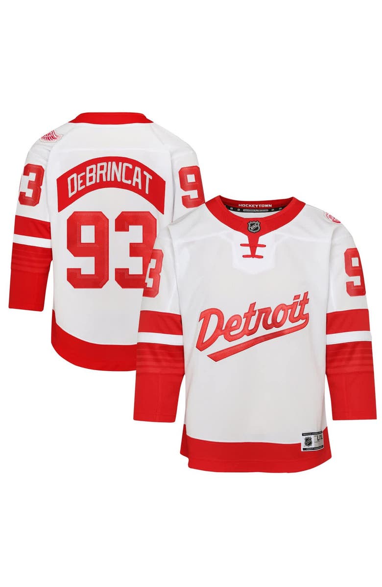 Outerstuff Youth Alex DeBrincat White Detroit Red Wings 2025 NHL Stadium Series Premier Player Jersey, Main, color, 