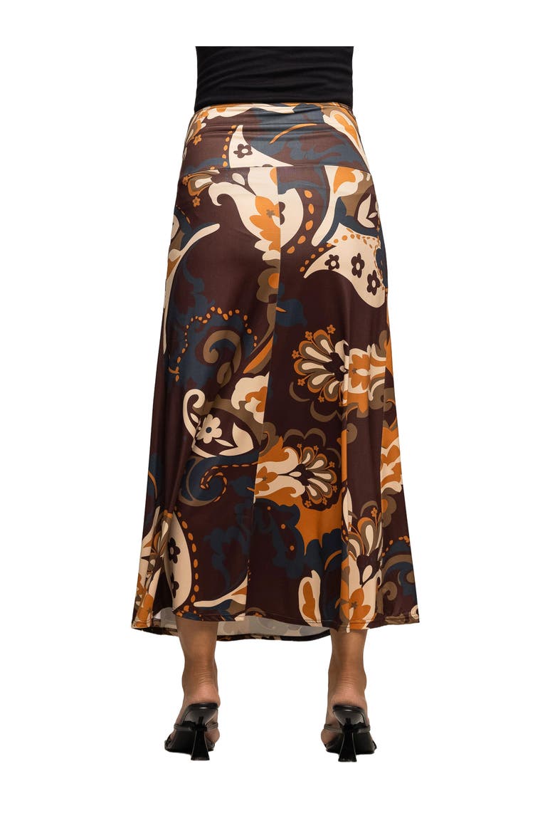 Elastic Waist Maxi Skirt Print, Alternate, color, Brown Multi