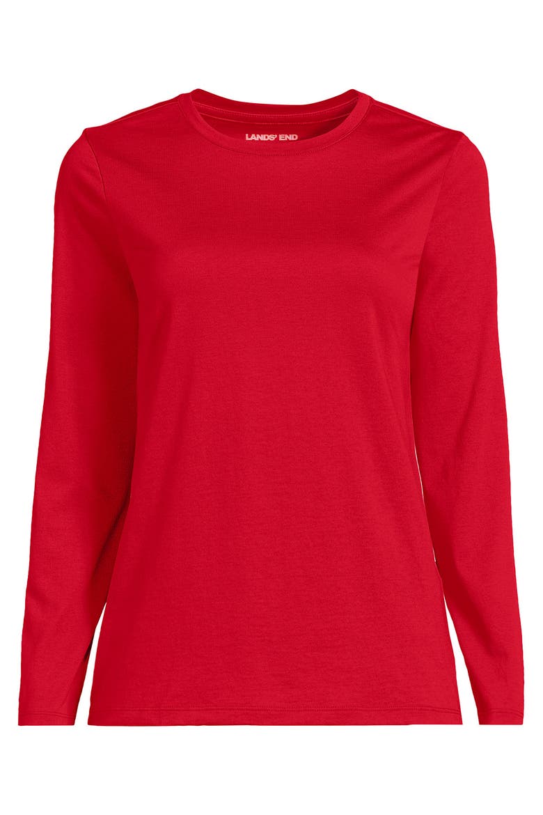 Supima Cotton Long Sleeve Crewneck T-Shirt, Alternate, color, Compass Red
