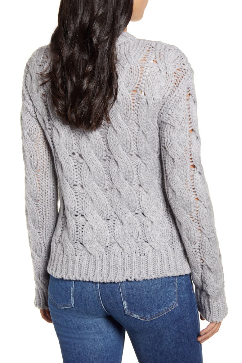 Cable Stitch Sweater, Alternate, color, FOG MIX