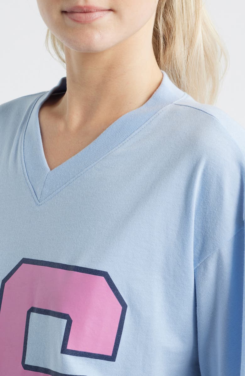 Vinyl Icons 16 Graphic V-Neck T-Shirt, Alternate, color, Light Blue