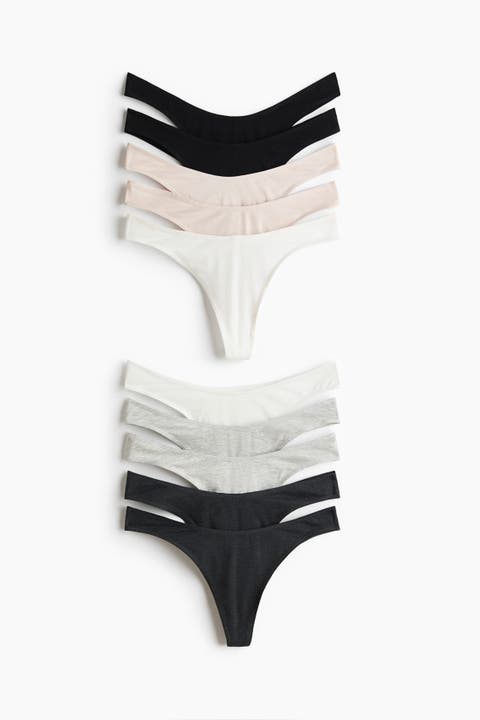 10-pack cotton thong briefs