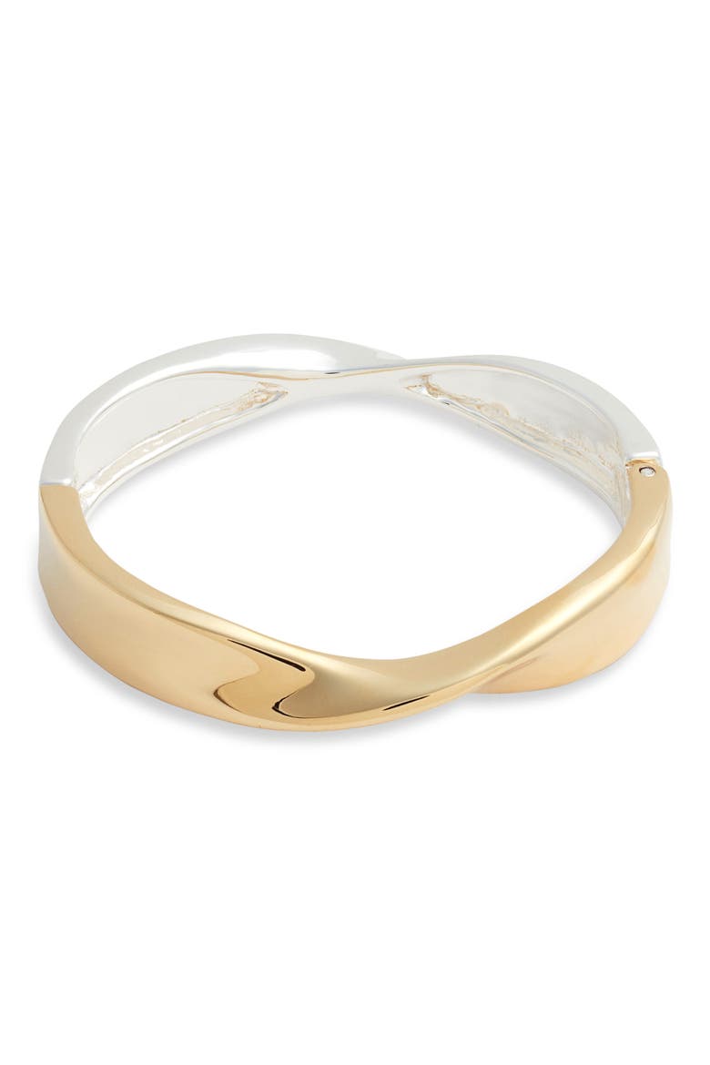 Demi Fine Twisted Bangle Bracelet, Main, color, 14K GOLD- STERLING PLATED