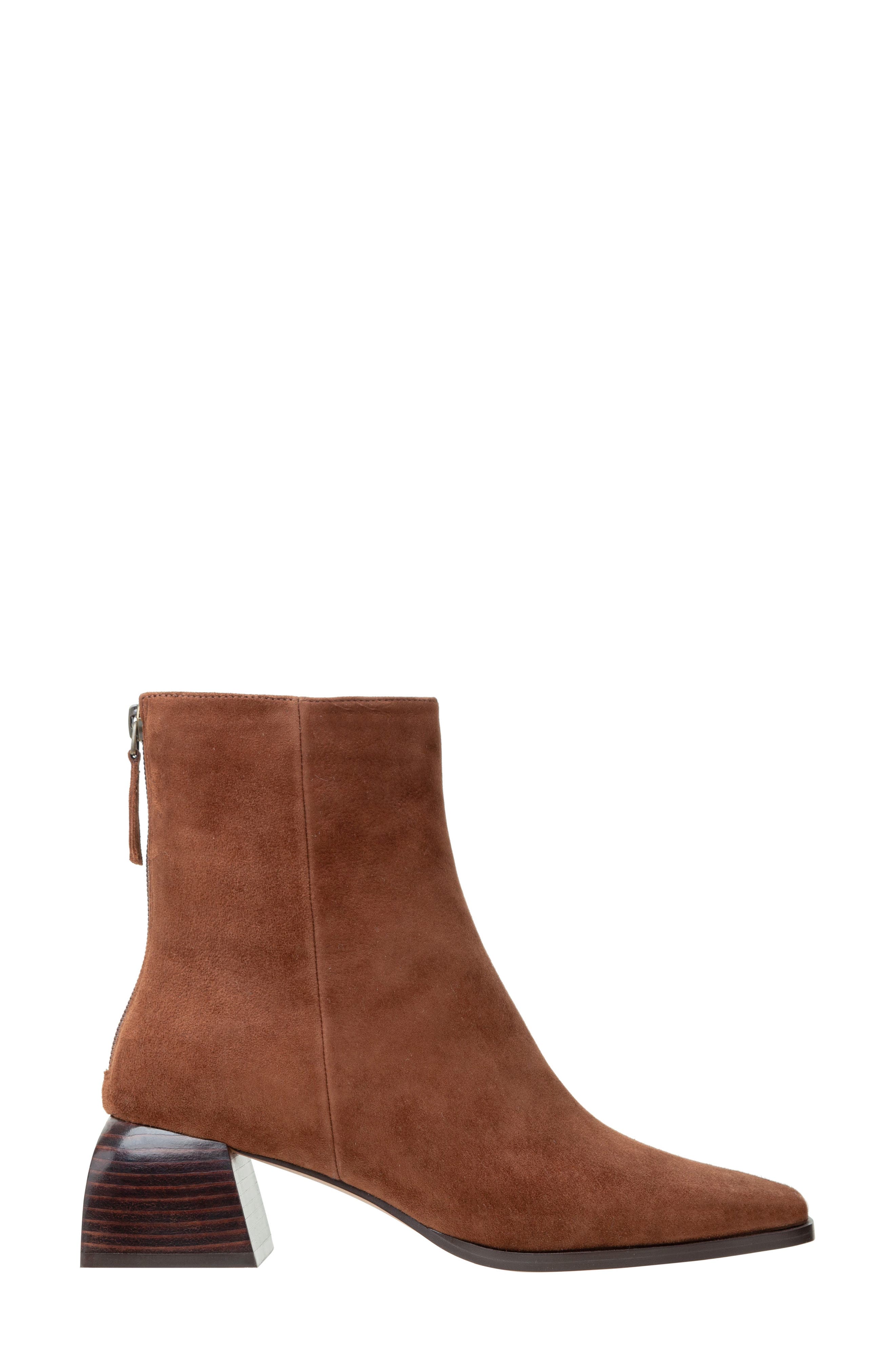 Linea Paolo Sage Square Toe Bootie, Alternate, color, Chocolate Brown
