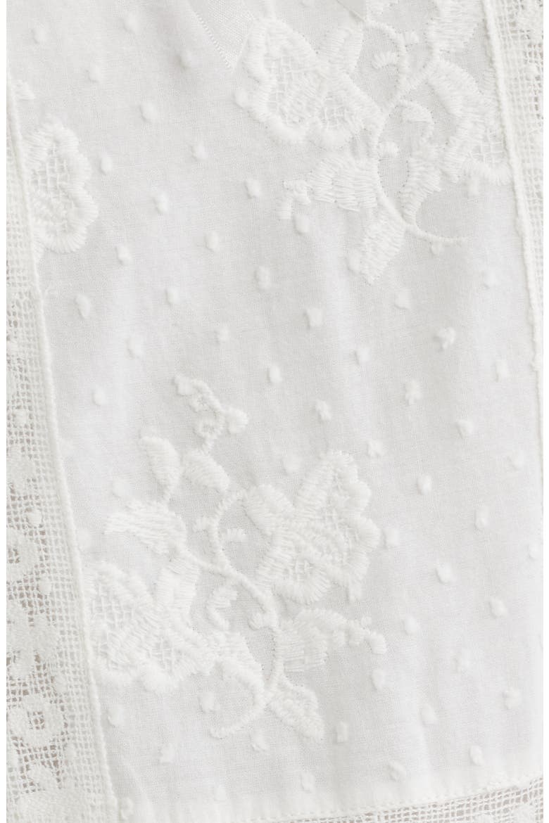 Vionett Floral Embroidered Minidress, Alternate, color, WHITE