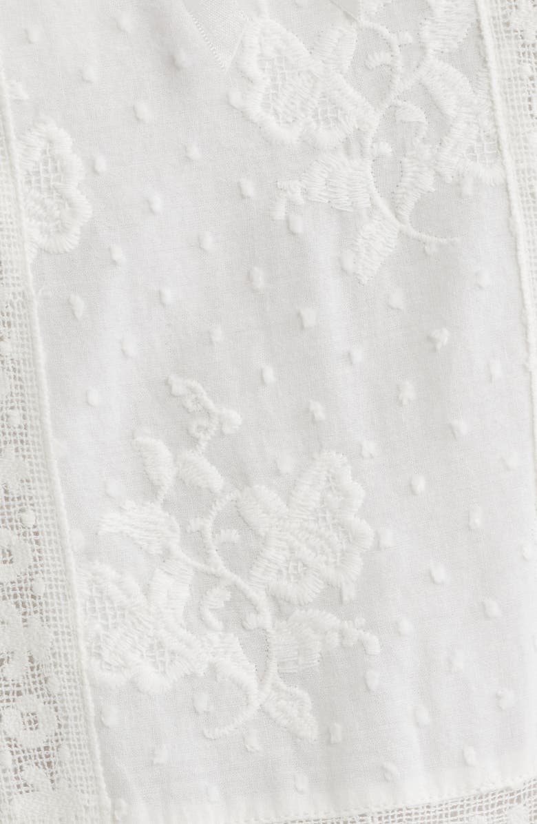 LoveShackFancy Vionett Floral Embroidered Minidress, Alternate, color, White