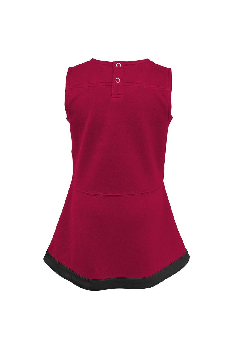 Girls Infant Cardinal Arizona Cardinals Cheer Captain Jumper Dress, Alternate, color, Cardinal