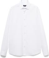 MANGO Slim Fit Cotton Blend Button-Up Shirt