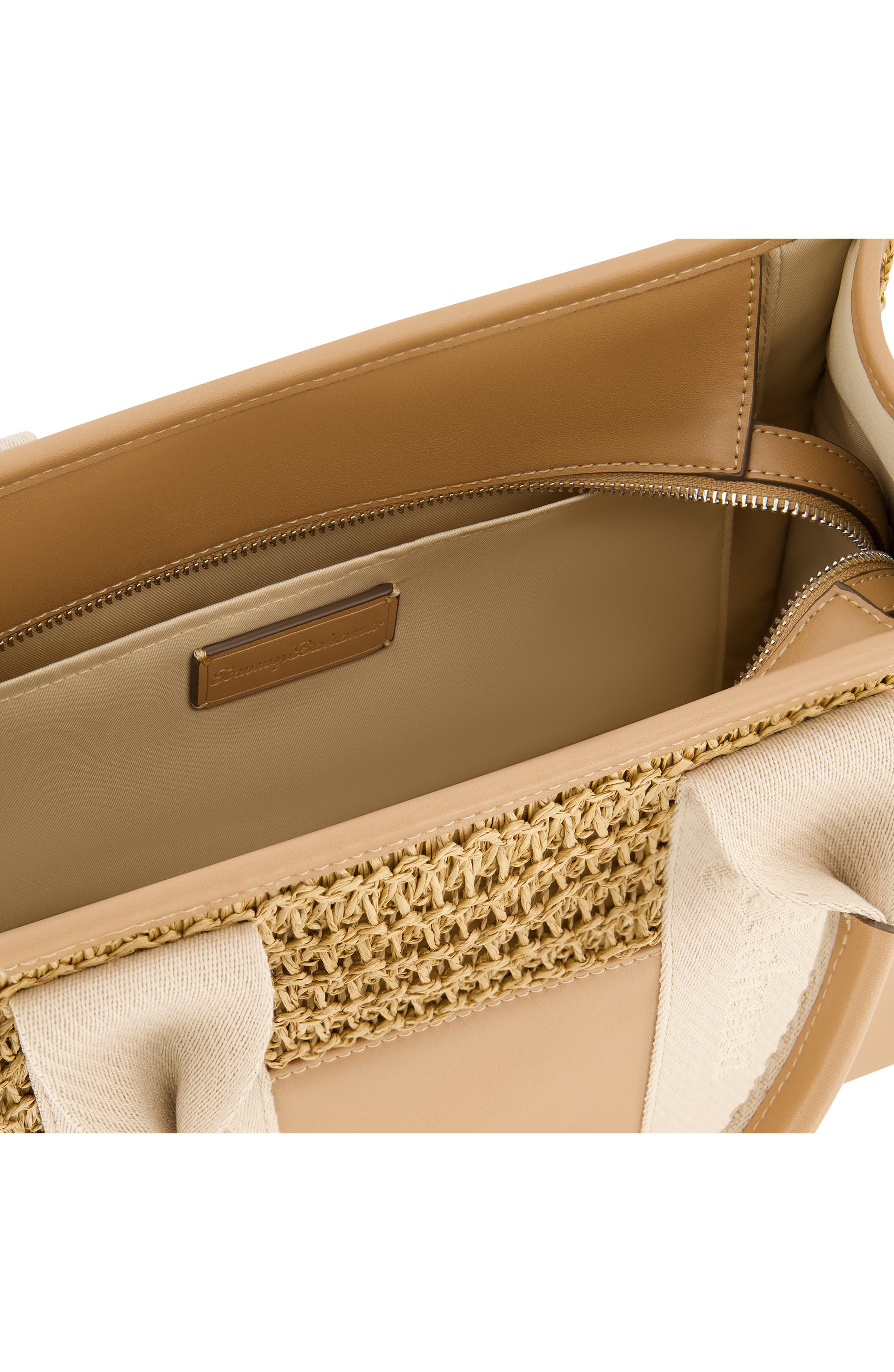 Tommy Bahama Raffia Web Strap Modern Tote Bag, Alternate, color, Tan