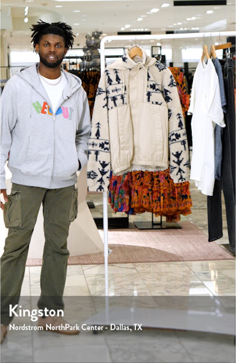 Oversize Faux Shearling Hooded Bomber Jacket, sales video thumbnail