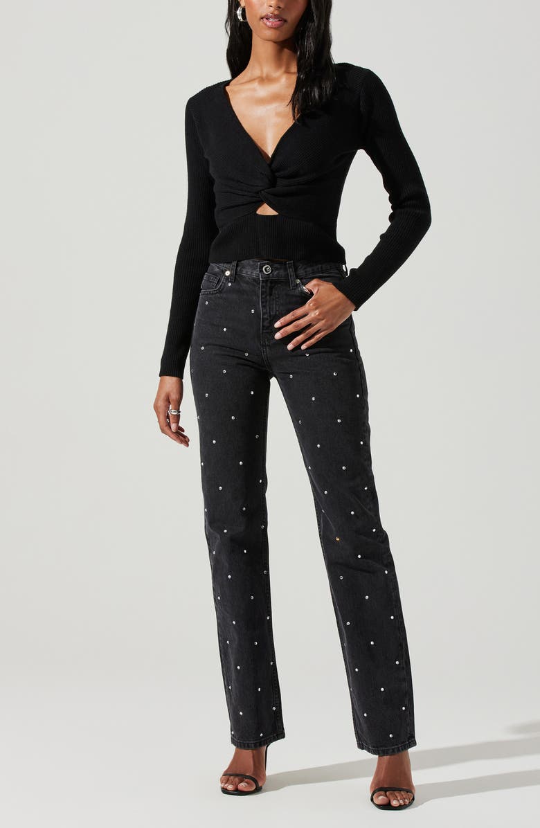 ASTR the Label Rylee Twist Front Rib Sweater, Alternate, color,