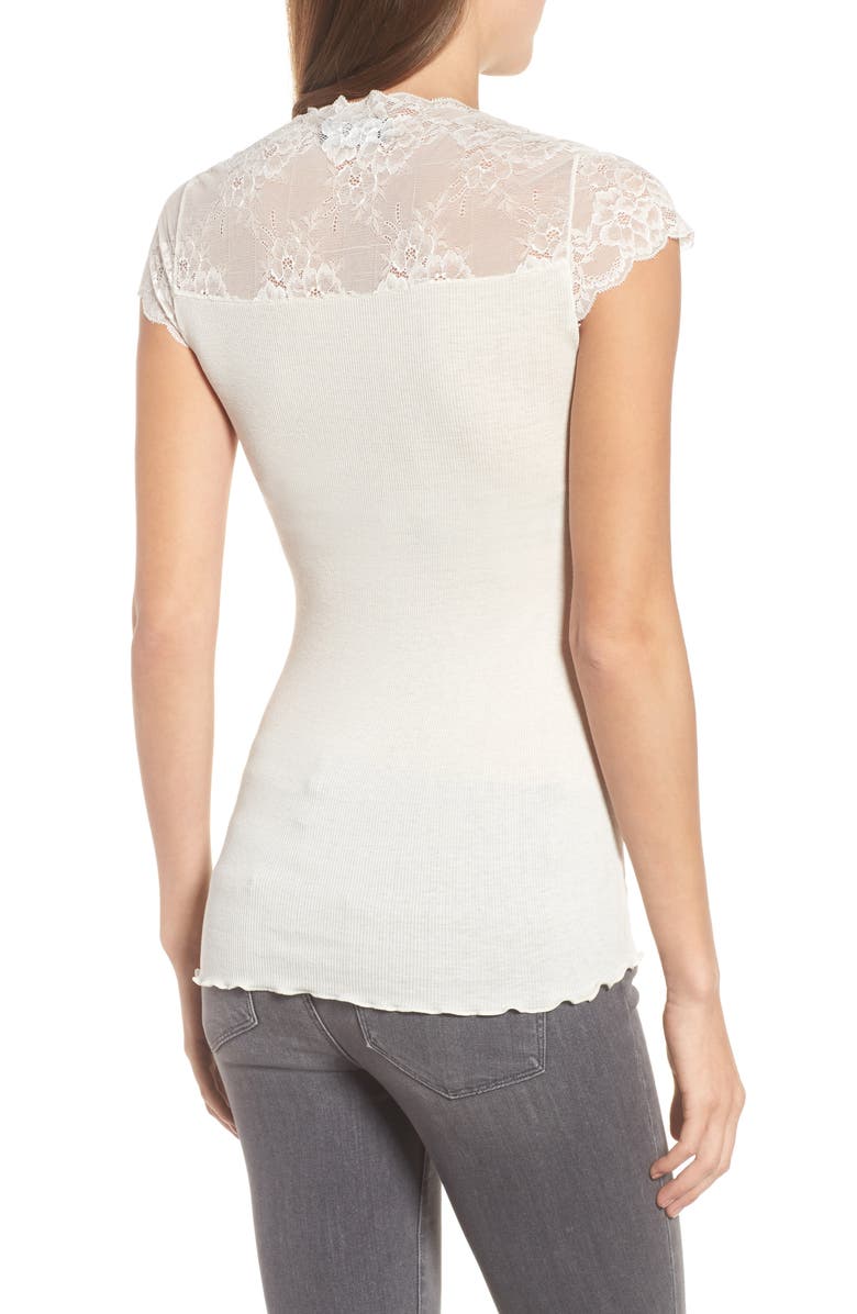 Rosemunde Brigit Lace Yoke Tee, Alternate, color,