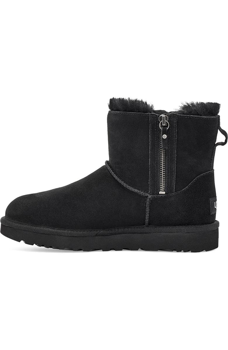 UGG<sup>®</sup> Classic Suede Mini Double Zip Genuine Shearling Boot, Alternate, color,