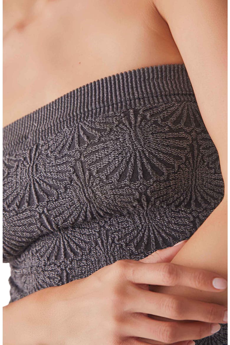 Love Letter Jacquard Tube Top, Alternate, color, BLACK