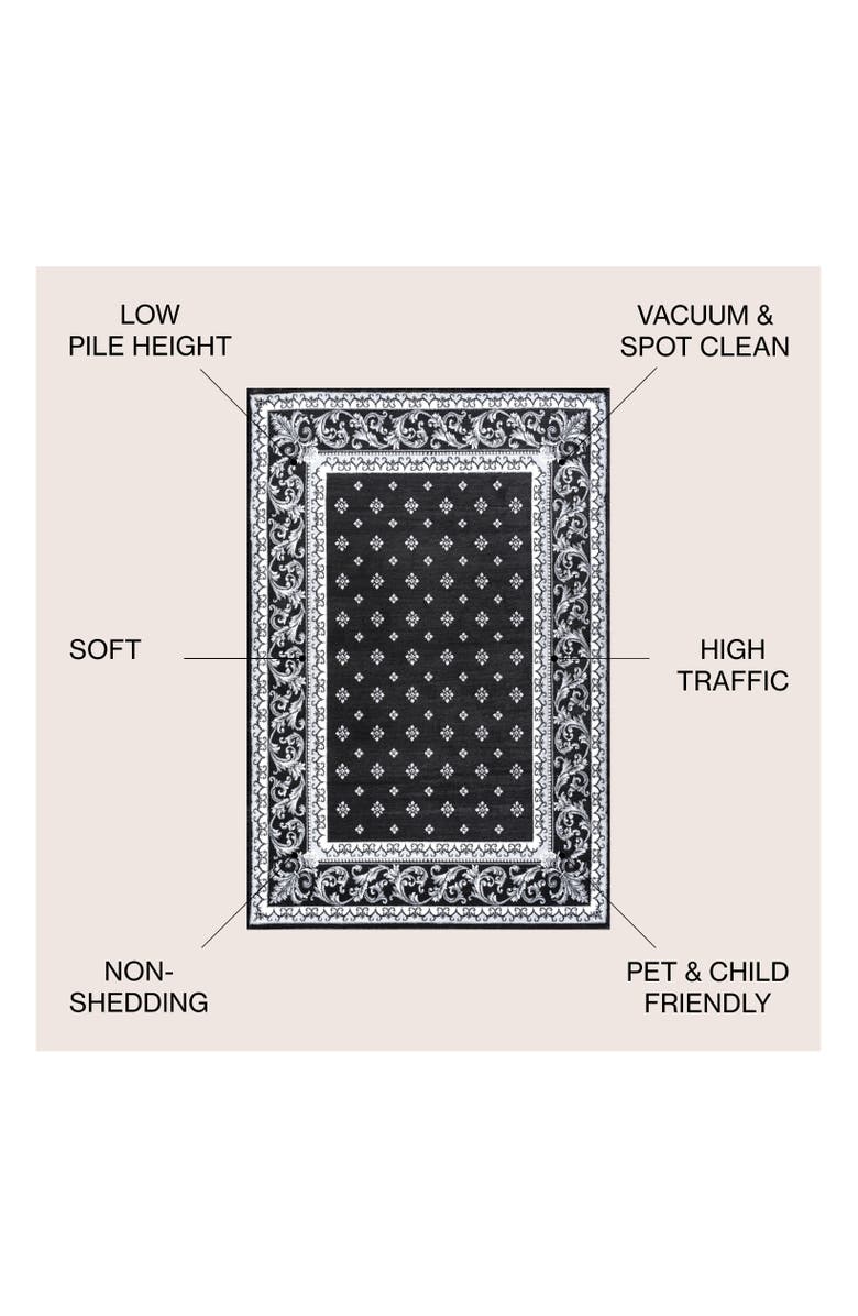 JONATHAN Y Acanthus French Border Area Rug, Alternate, color, Black/Gray