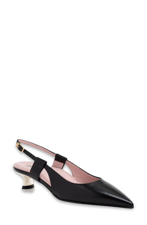 Ayelet By Naot Vida Slingback Pointed Toe Kitten Heel Pump In Black