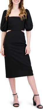 Julia Jordan Tie Back Puff Sleeve Dress