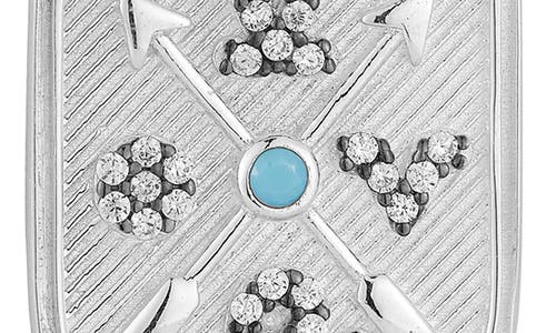Sphera Milano Sterling Silver & Cz Shield Pendant Necklace In Metallic