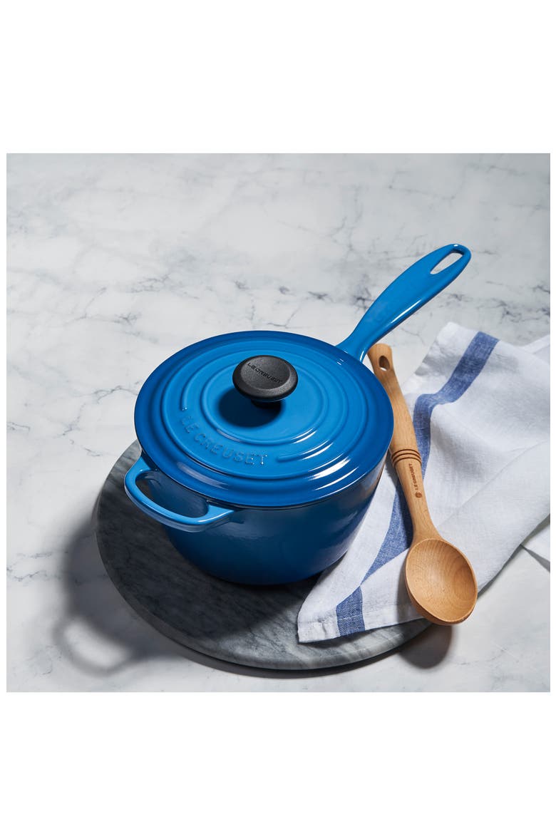 Signature 2.25-Quart Enameled Cast Iron Saucepan, Alternate, color, MARSEILLE