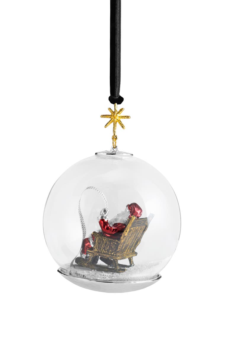 Michael Aram Santa Snow Globe Ornament, Main, color, Red Multi