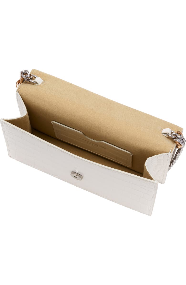 McQueen Small Skull Croc Embossed Leather Shoulder Bag, Alternate, color,