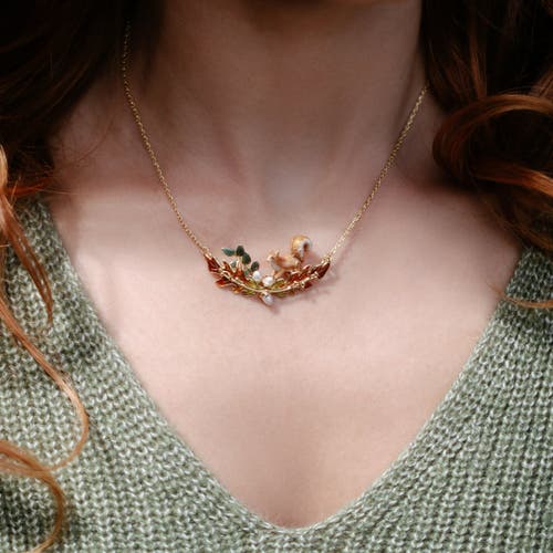 Bill Skinner Studio Squirrel & Acorn Necklace