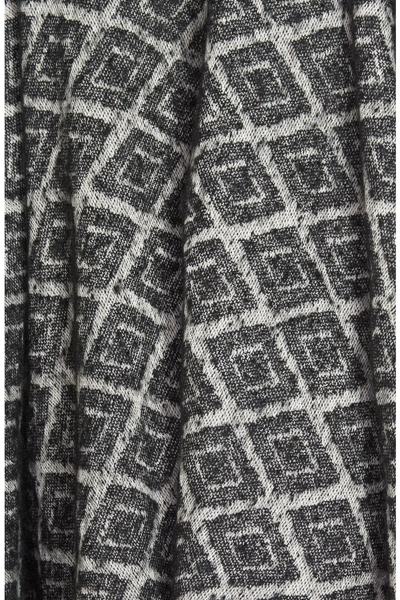 Geo Print Poncho, Alternate, color, BLACK/ IVORY
