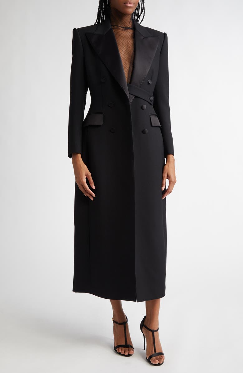 Dolce&Gabbana Hourglass Double Breasted Wool Blend Coat, Main, color,