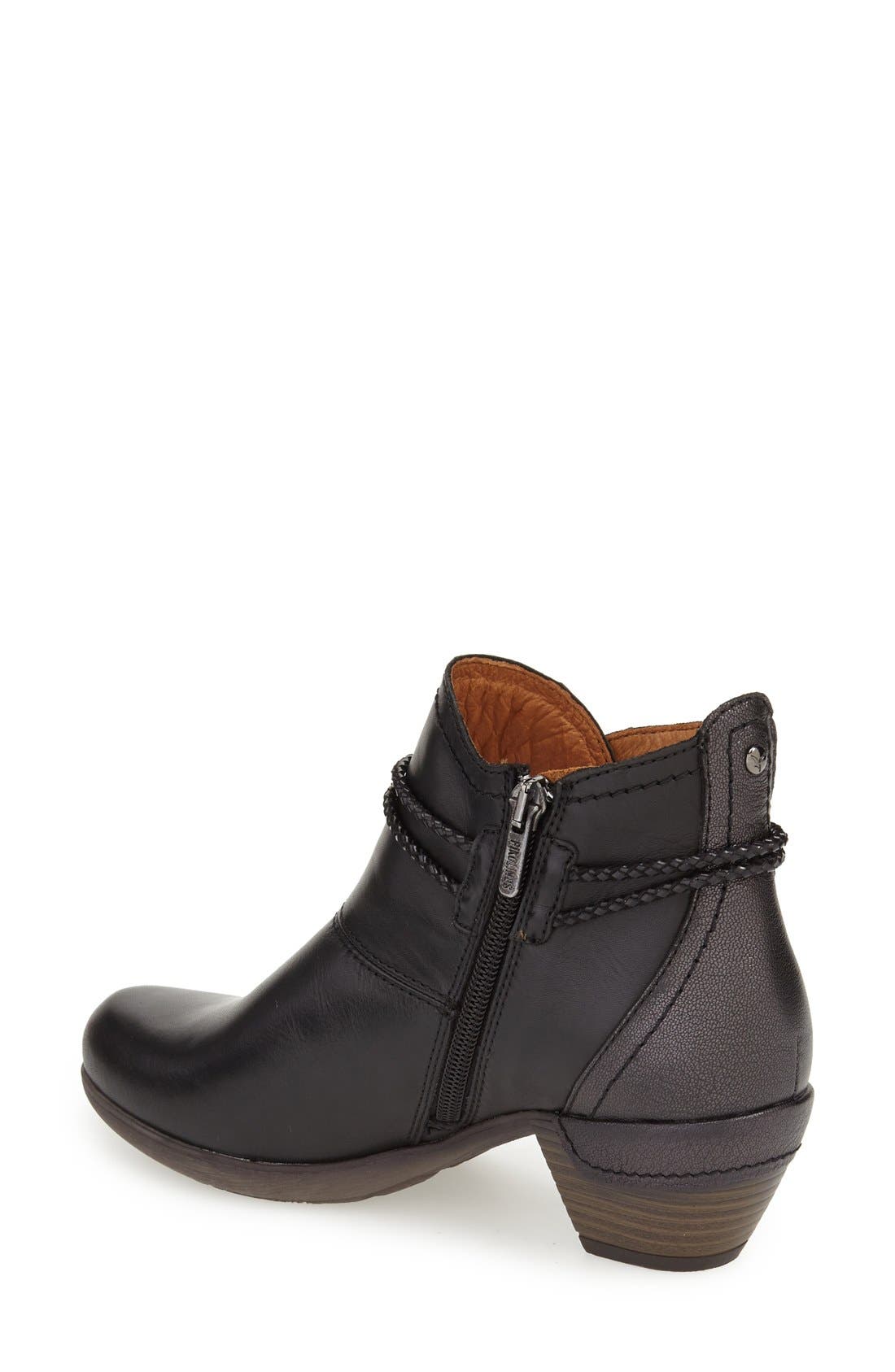 'Rotterdam' Braid Strap Bootie, Alternate, color, BLACK LEATHER