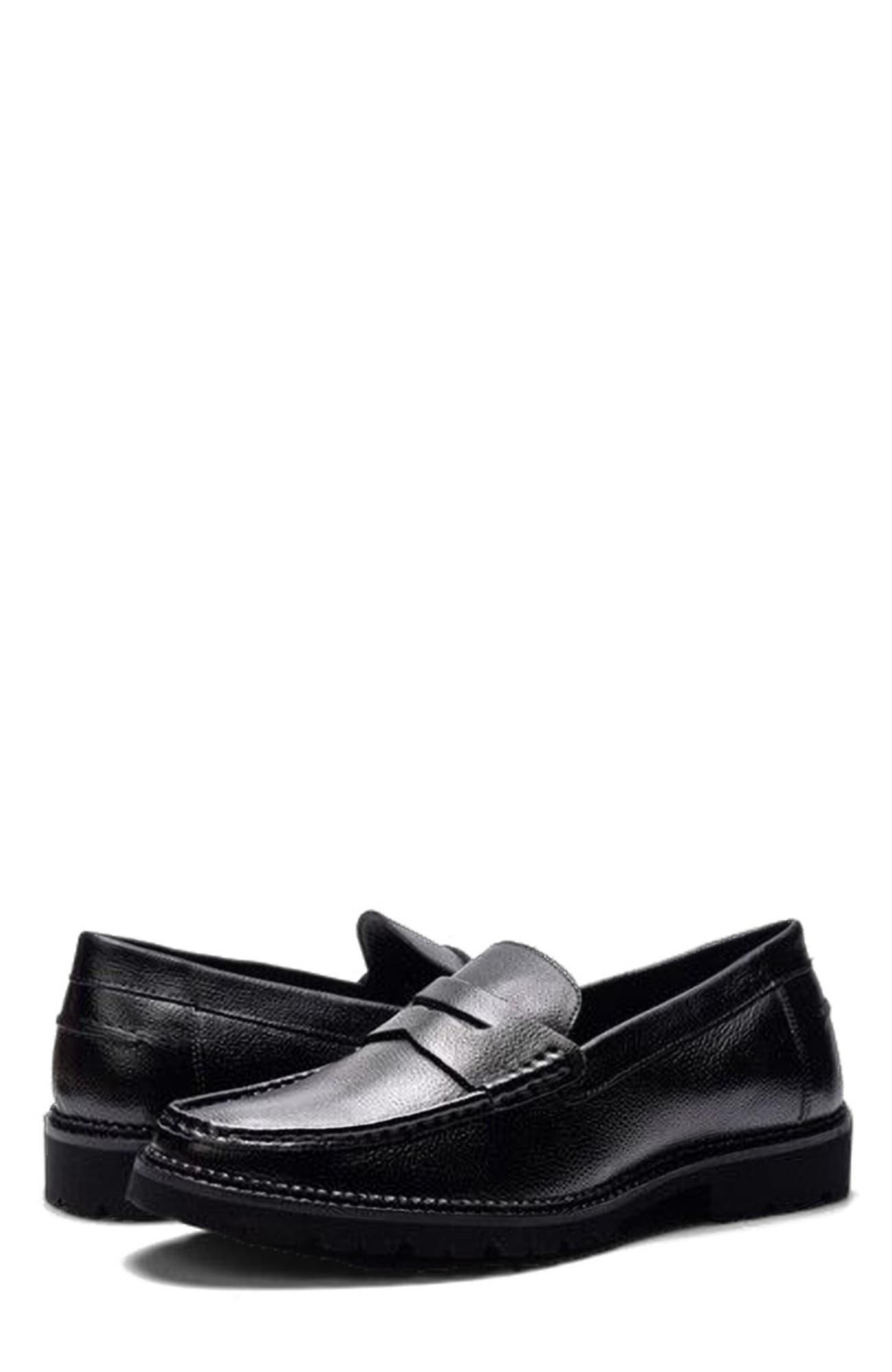 A. Veer Jasper Penny Loafer, Alternate, color, Black Leather