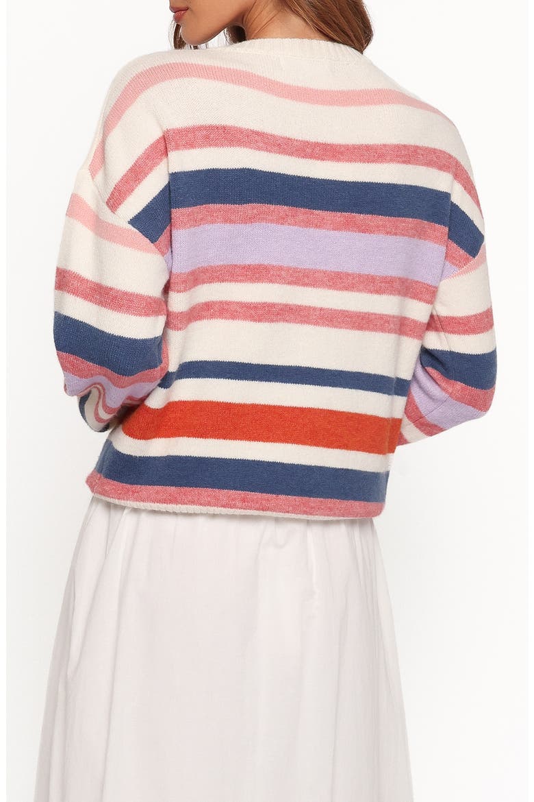 Saski Striped Crewneck Sweater, Alternate, color, CREAM MULTI STRIPE
