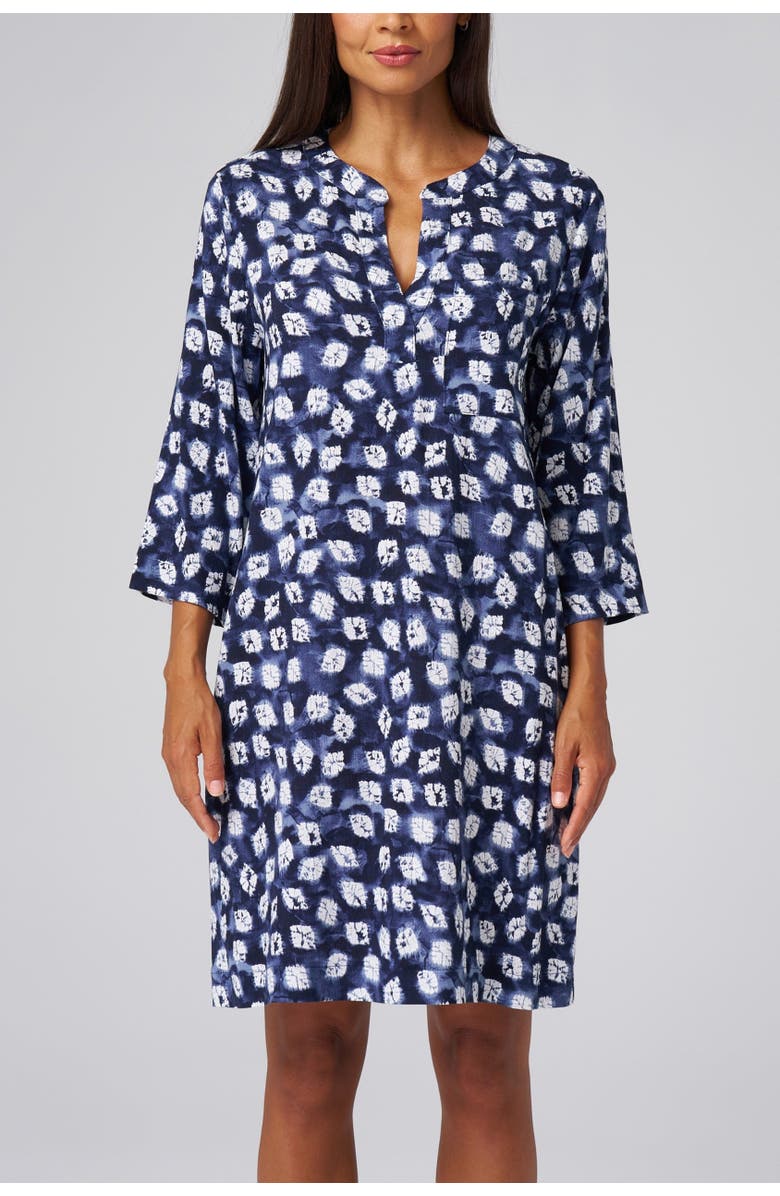 Franne Golde Paloma Shibori Print Dress, Alternate, color, Indigo
