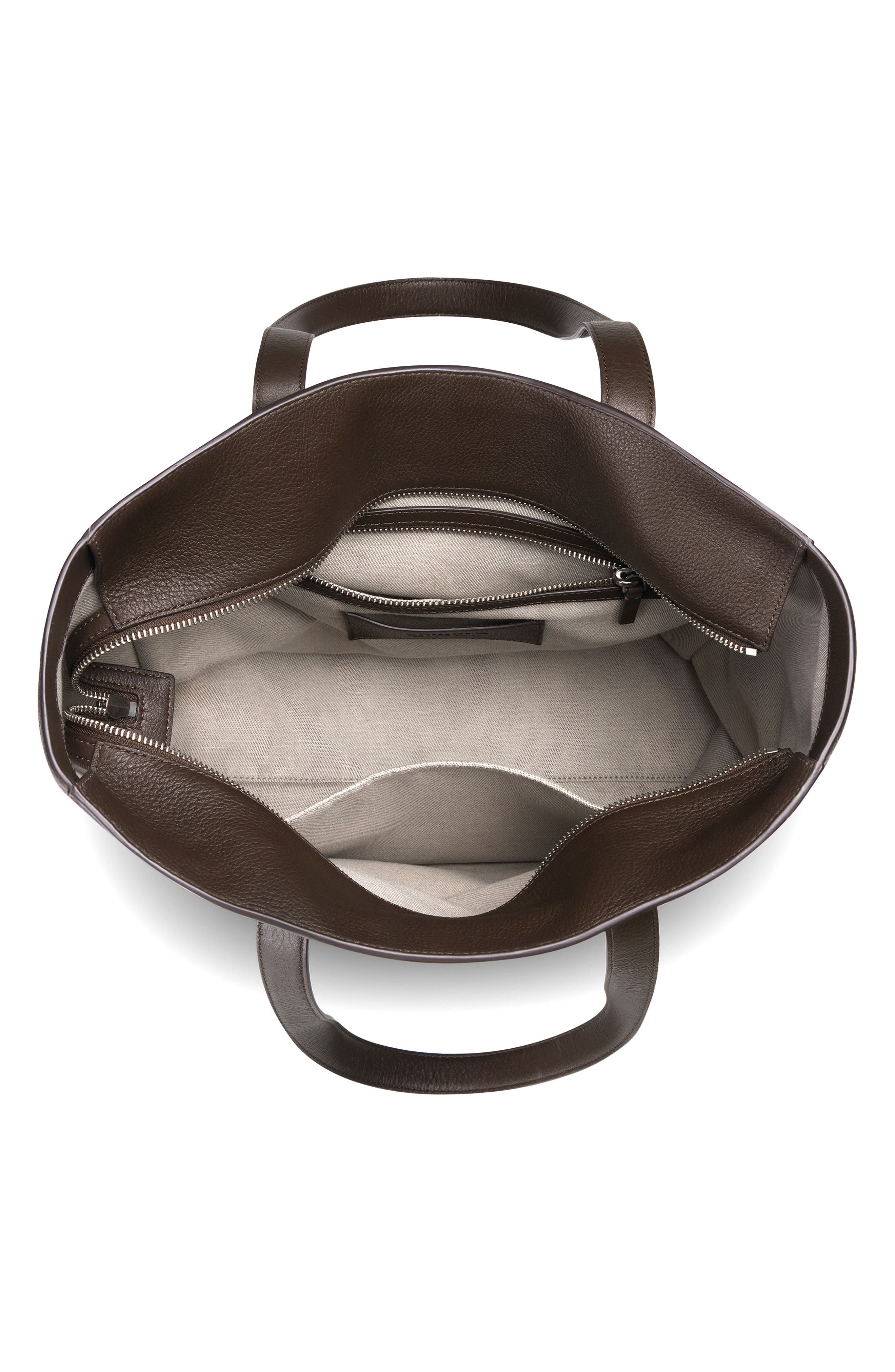 Canfield North-South Pebbled Leather Tote, Alternate, color, ESPRESSO