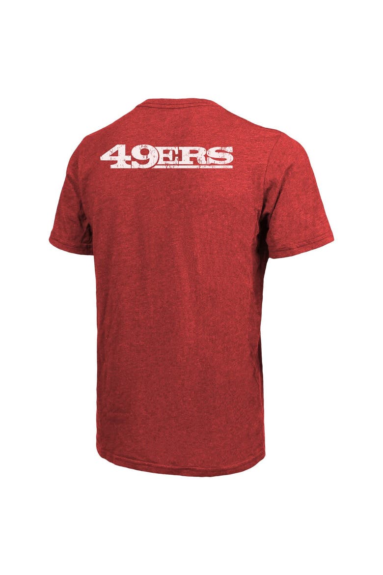 San Francisco 49ers Majestic Threads Tri-Blend Pocket T-Shirt - Scarlet, Alternate, color, Scarlet