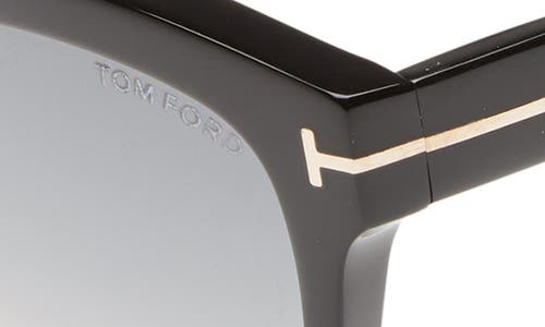Tom Ford Lauren 52mm Square Sunglasses In Shiny Black/smoke Mirror
