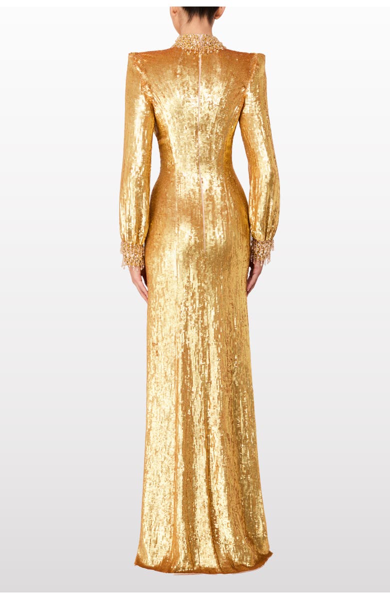Jenny Packham Opium sequin-embellished high-neck gown, Alternate, color,