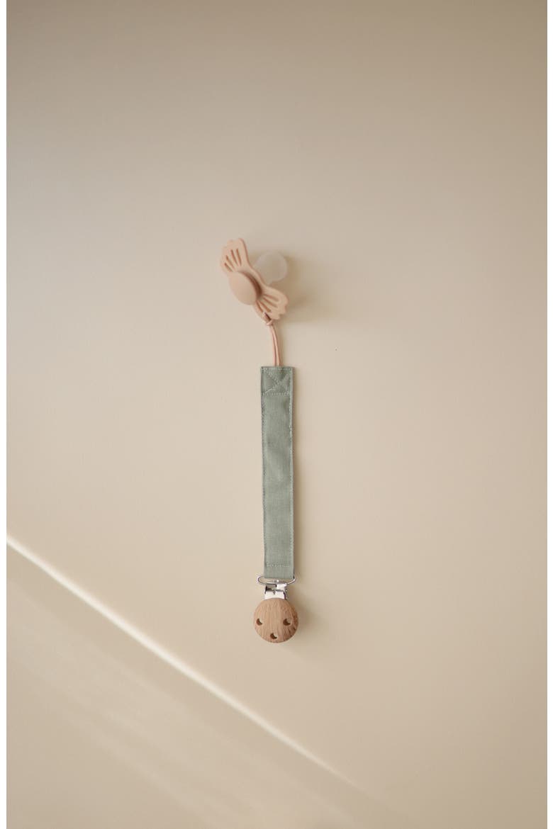 2-Pack Linen Pacifier Clips, Alternate, color, OLIVE/ SHIFTING SAND