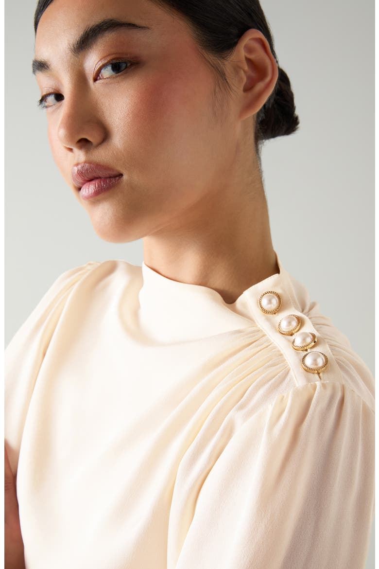 Samantha Button Shoulder Top, Alternate, color, IVORY