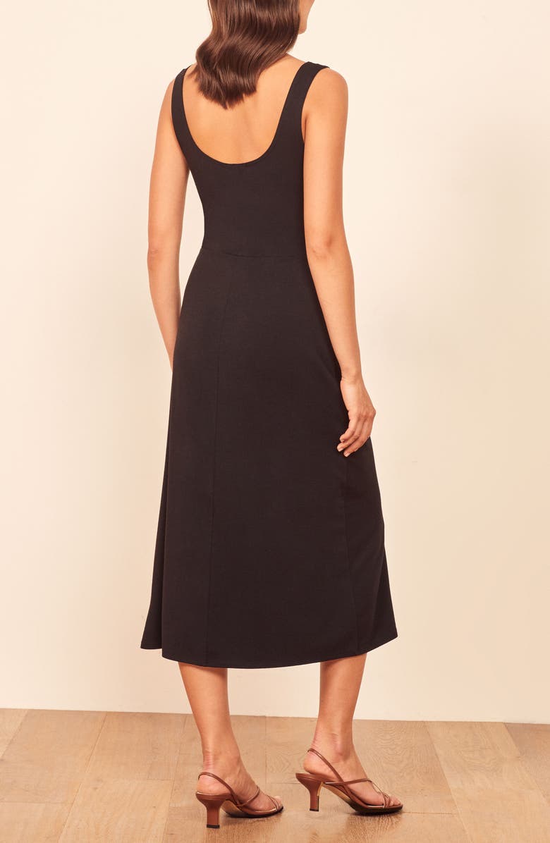 Reformation Ari Button Front Stretch Tencel<sup>®</sup> Lyocell Dress, Alternate, color, 