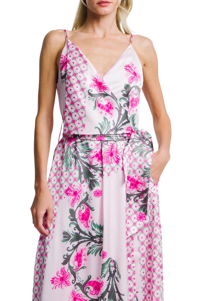 Clillian Floral Print Faux Wrap Dress, Alternate, color, PINK MULTI