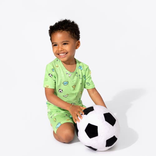 Bellabu Bear Soccer Kids 2-piece Short Sleeve & Shorts Pajama Set In Soccer