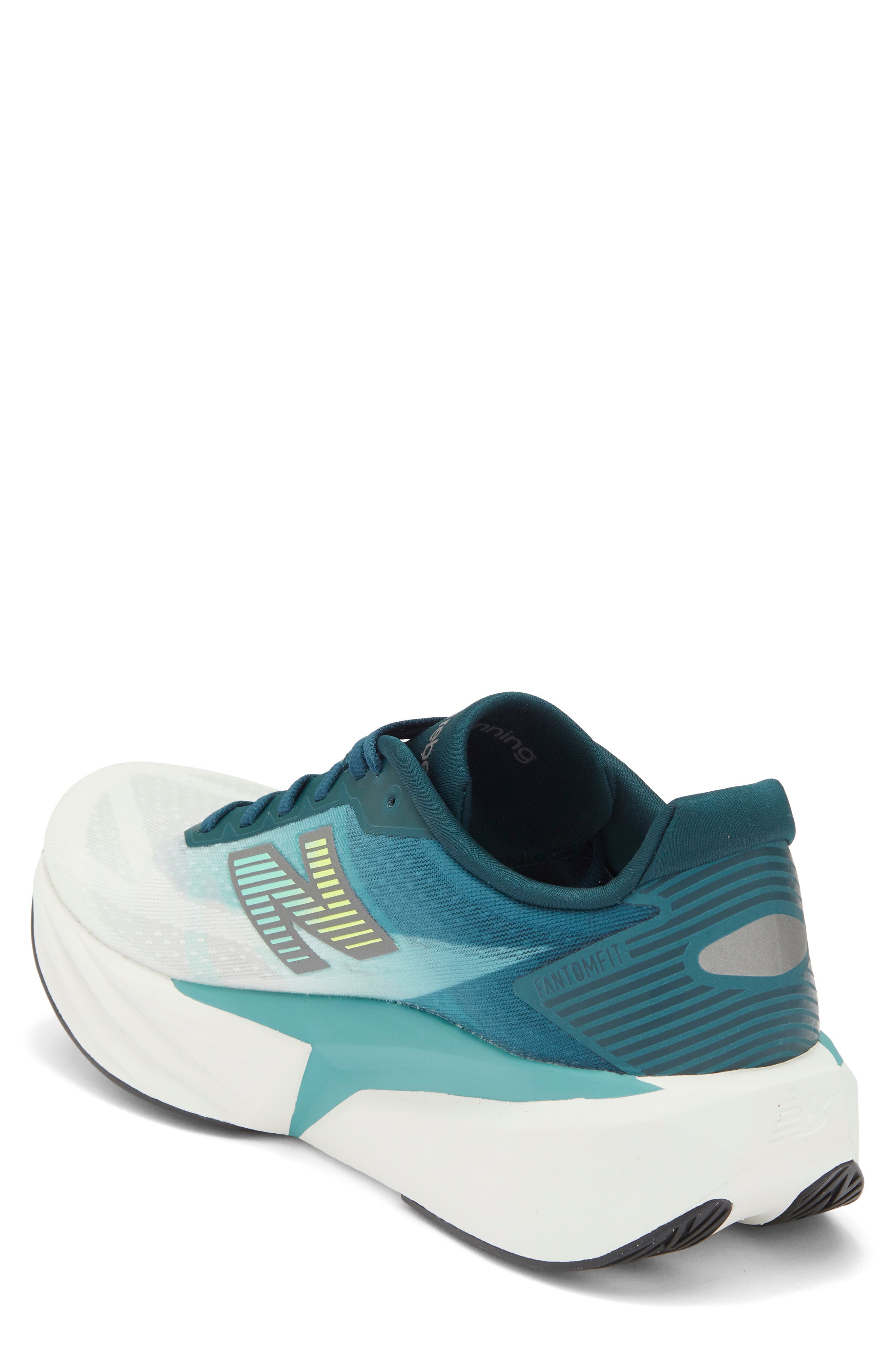 New Balance FuelCell Rebel v5 Running Shoe, Alternate, color, Medusa Green/ Faded Teal