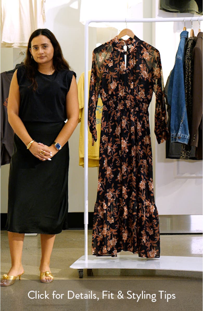 Twist Neck Long Sleeve Maxi Dress, sales video thumbnail