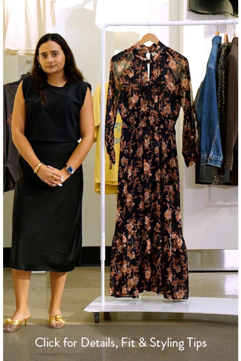 Twist Neck Long Sleeve Maxi Dress video