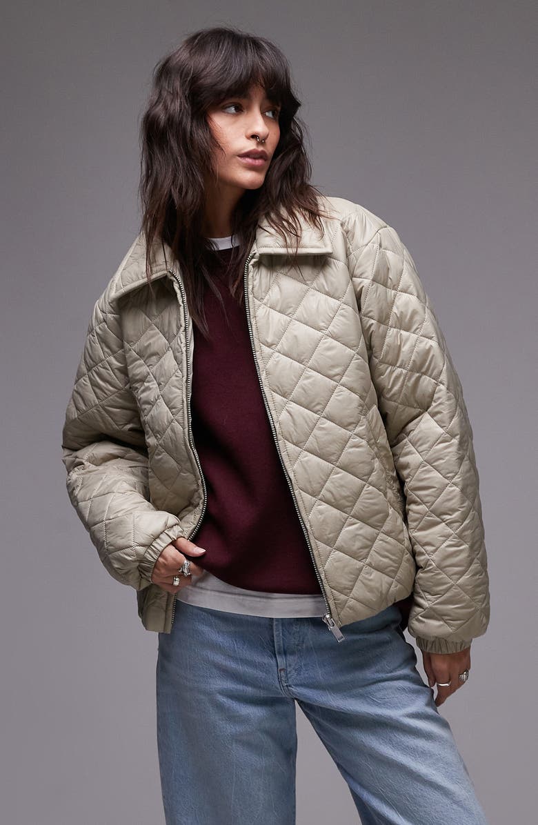Topshop Quilted Liner Jacket, Main, color,