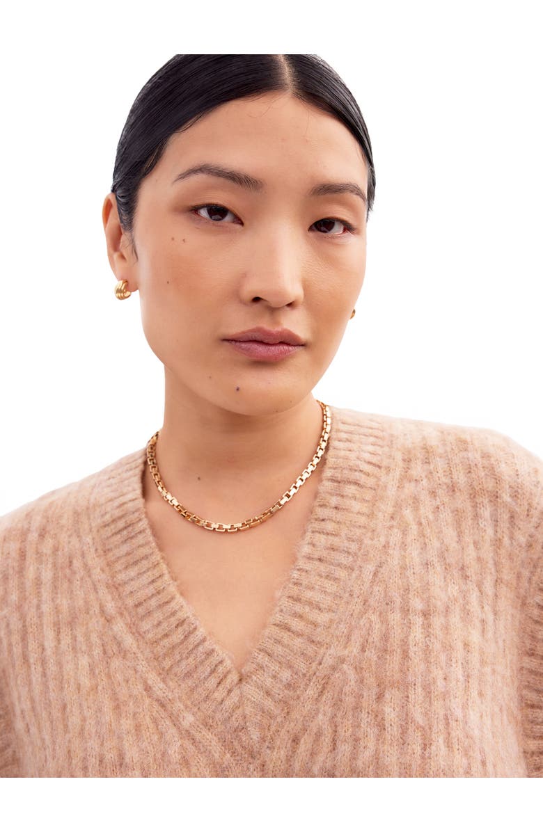 Ro&Zo Knit V-Neck Vest Jumper, Alternate, color, Caramel