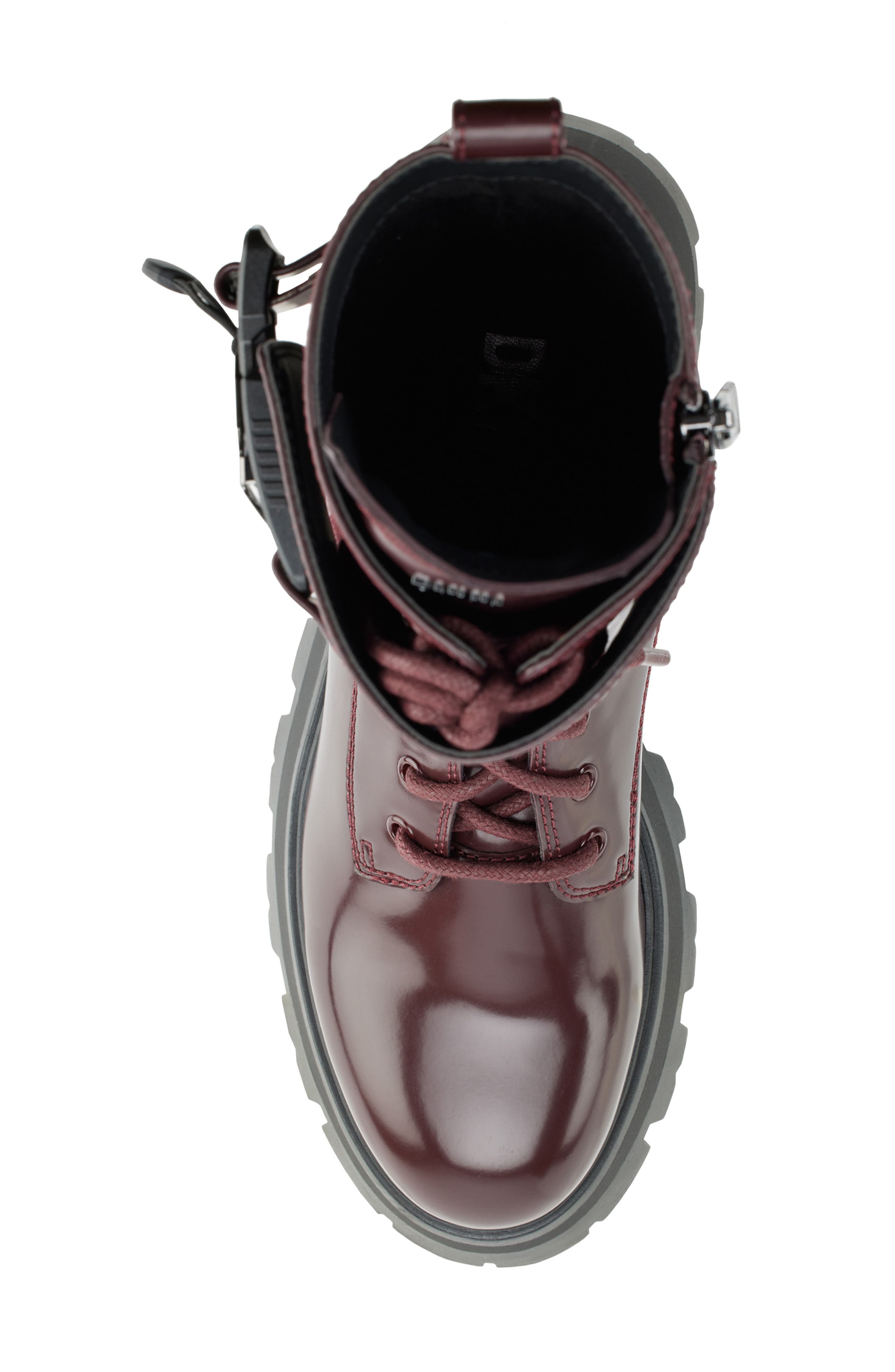 DKNY Lug Sole Combat Boot, Alternate, color, Bordeaux