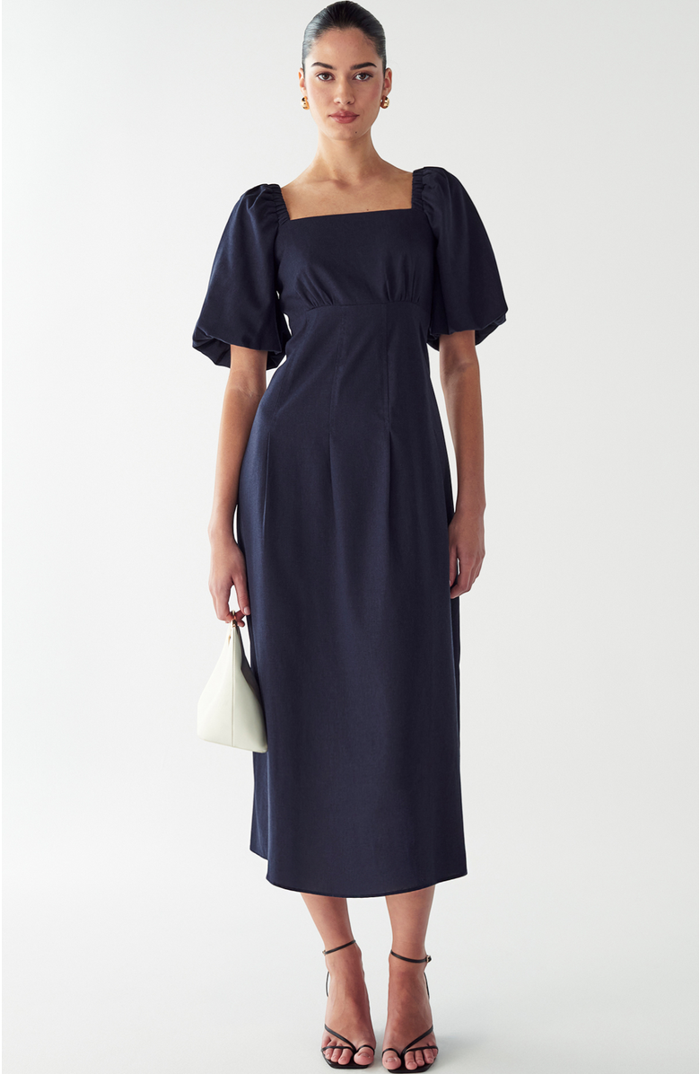 WILLA Meena Midi Dress, Alternate, color, Navy Blue